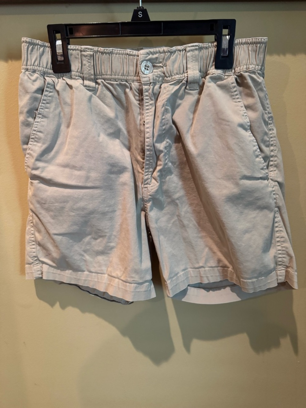 SSCO Men's Casual khaki Elastic-Waist Shorts- 6inch length, small